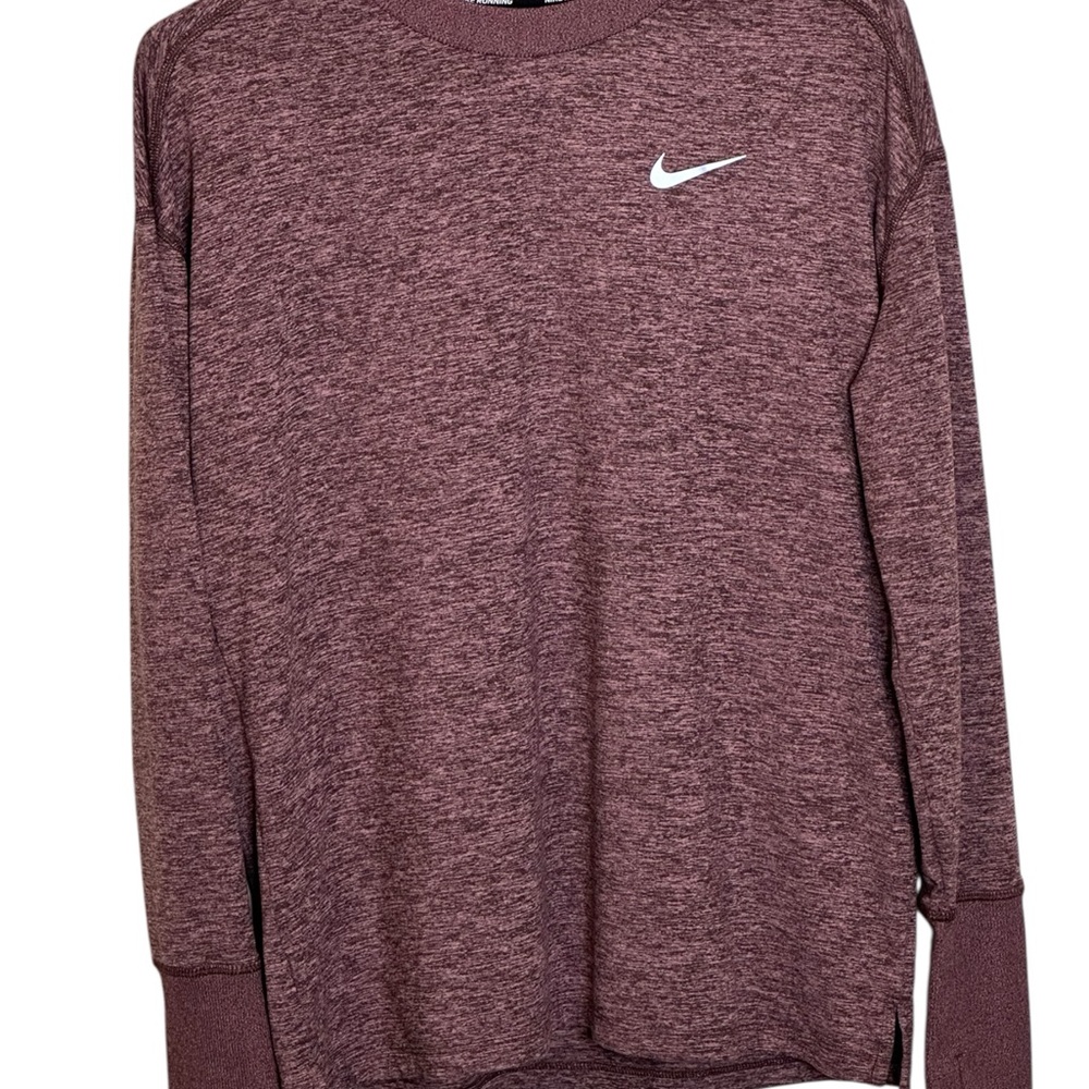 Nike Women's Heathered Burgundy Long Sleeve Tee